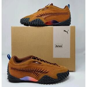 Puma Aries Mostro Craft Mahogany Teak Suede Spiked Sneakers Men’s 10.5 New